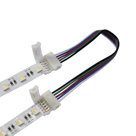 Konektor pro RGBW LED pásky Úhlový flexibilní oboustranný 5pinový 12mm bílý Sanico Goldlux