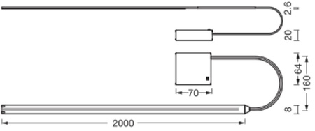 LED pásek 3,3W 3000K teplý baterie 2M baterie pásky Ledvance