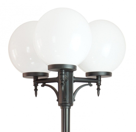 Venkovní zahradní lampa tyč LANTERN E27 CLASSIC BALLS OGMWN 3 300 190-290cm černá Su-Ma