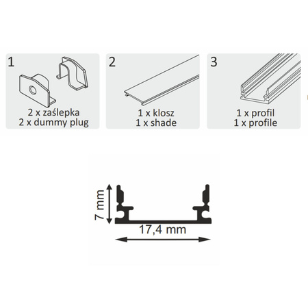 Hliníkový profilový štít pro LED pásky bílé Sanico Goldlux