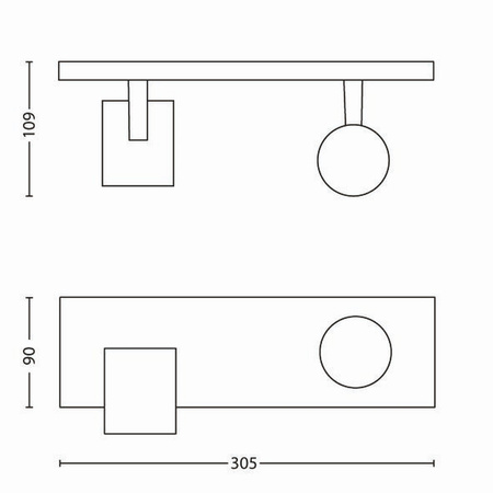 Stropní svítidlo LED Bodové svítidlo RUNNER BAR 2XGU10 White PHILIPS