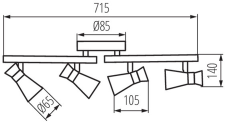 LED GU10 nastavitelné černé zlato Mileno Kanlux reflektorové stropní svítidlo
