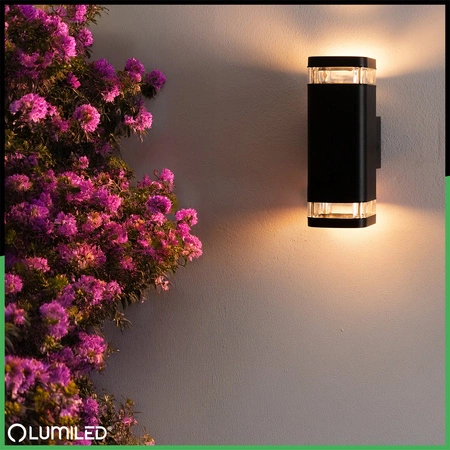 Zahradní nástěnná lampa 2x GU10, IP54 dvojitý nahoru a dolů EPSILO LUMILED