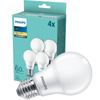 4x LED žárovka E27 A60 8W = 60W 806lm 2700K Teplá bílá PHILIPS