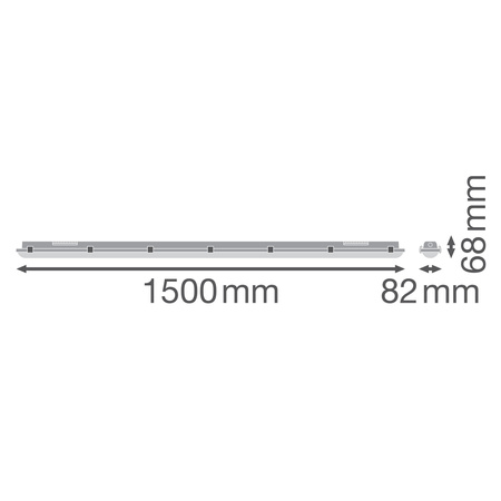 LED nehořlavé hermetické svítidlo 81W 11000lm 4000K neutrální IP65 IK08 odolné proti vlhkosti šedá Ledvance