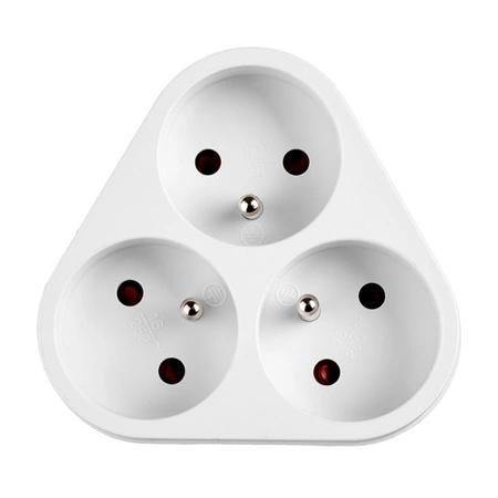 Rozdělovač elektrické sítě 3x 2P+0 Zloděj 3 zásuvky s uzemněním VAYOX