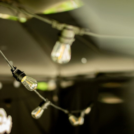 Venkovní řetěz 10m, 10x E27 Žárovky 2W 3000K NARCI LUMILED