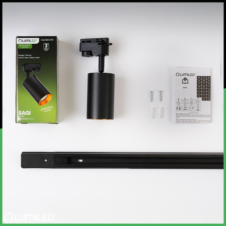 Sada sběrnicového osvětlení 1m + 4x SAGI GU10 Black Gold LUMILED Buslight