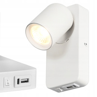 Nástěnná povrchová lampa na čtení GU10 USB bílá matná Timo Masterled
