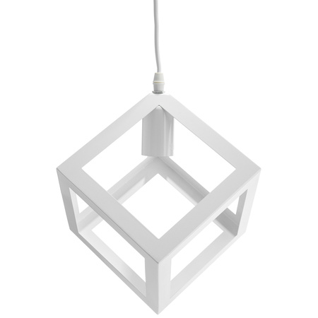 1x E27 Závěsná lampa, geometrická čtvercová Bílá ZWIS TALUS LUMILED