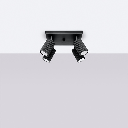 Bodové reflektorové stropní svítidlo Tuba 4x GU10 Black Carbon Deep Space SL.1583 Sollux