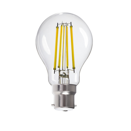 LED žárovka B22 Edison A60 12W = 100W 1521lm 6500K Cold Clear XLEDIM Filament Kanlux