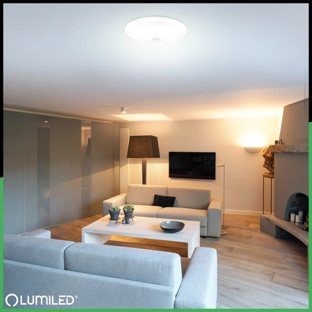 2x E27 Plafon LED Stropní svítidlo, snímač pohybu a soumraku 30cm IP44 kulatý Bílý REGIS LUMILED