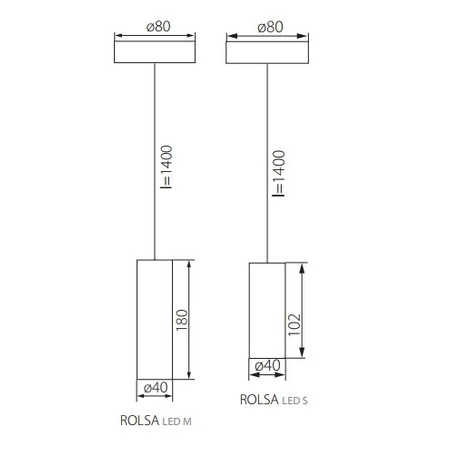 LED závěsné svítidlo 4W 3000K teplý převis 150cm ROLSA White Kanlux
