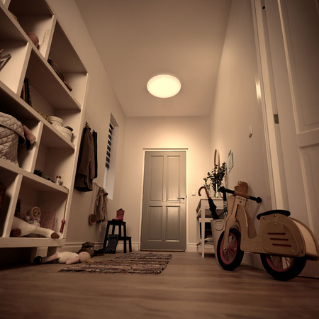 Stropní svítidlo LED Plafond 12W 1350lm 2700K se soumrakovým senzorem Bílá Acuna Philips