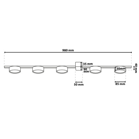 OVILO stropní svítidlo LED halogenové svítidlo 5x GX53 Bodové nástěnné svítidlo Reflektor LUMILED
