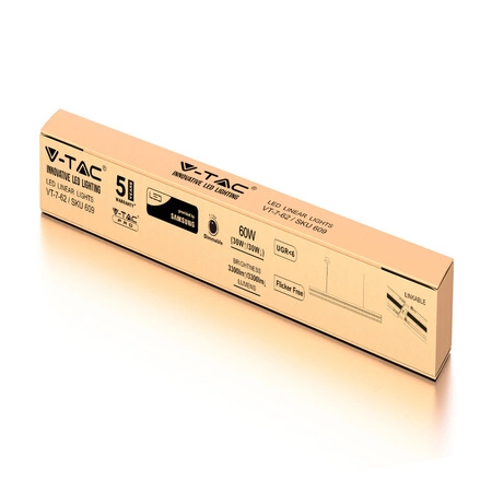 LED lineární svítidlo 60W 4000K Pendant Silver Stmívatelné Samsung Chip VT-7-62 V-TAC - 5 let záruka