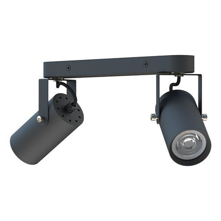 Stropní svítidlo Spot Tuba Reflector Halogenové svítidlo 2x GU10 Moving Black Simon Masterled