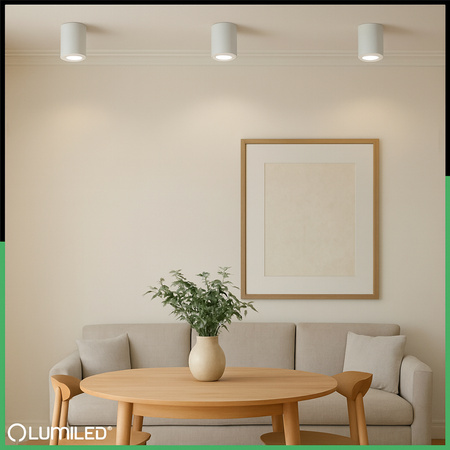 Povrchová montáž HALOGEN Spot Tuba Movable LUNDO GU10 LUMILED Round White 80mm