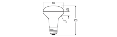 LED žárovka R80 reflektor E27 8,5W = 100W 670lm 2700K teplá bílá 36° Dimmable SUPERSTAR Osram