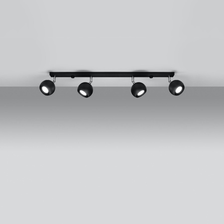 OCULARE stropní svítidlo 4xGU10 Reflektor Halogenové svítidlo Pohyblivé 80cm Černá SOLLUX