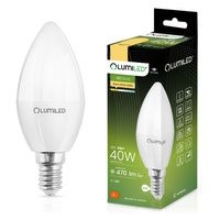 Žárovka LED E14, B35 5W = 40W 470lm 3000K Teplá bílá 180° LUMILED