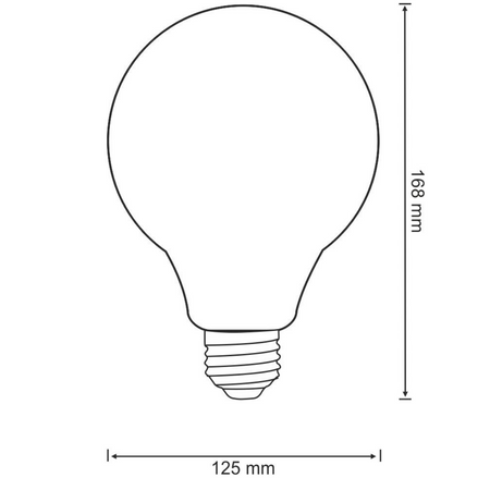 LED žárovka E27 G125 4W 1900K Teplá bílá 320° Filament GOLDLUX (Polux) Folk Blue Dekor.