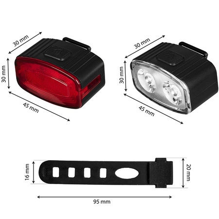 Zadní svítilna na kolo červená USB-C 6 režimů IP66 POWERFUL VAYOX