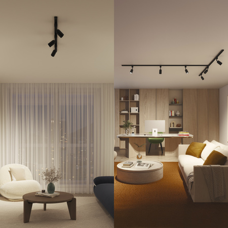 Sada závěsných světel pro autobusy 1m + 3x LED GU10 jednofázová černá EasyLink Shea Philips