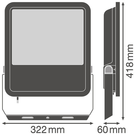 LED reflektor 165W 20000lm 6500K IP65 černý LEDVANCE reflektor