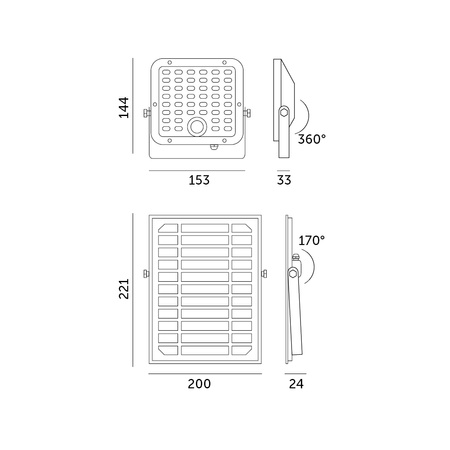 Venkovní solární LED reflektor 10W 1500lm 4000lm neutrální 120° se senzorem pohybu a soumraku IP65 černý MHCS Kobi
