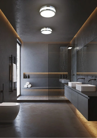 Stropní svítidlo MALAKKA LED 9501 Nowodvorski White Chrome 18W 4000K IP44 Moderní stropní svítidlo