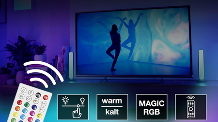 2x RGB LED herní stolní lampa + TW 28cm světelná lišta Smart App SMART+ WiFi Moodlights OSRAM