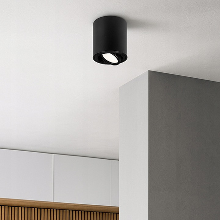 Halogenový reflektorový bodový reflektor GU10 s povrchovou montáží Kulatý pohyblivý černý Masterled