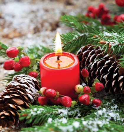 Votivní kovové válečkové svíčky 6x4 cm Sada 4 ks červené metalízy