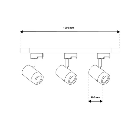 Osvětlovací lišta 1m + 3x reflektor lištový, GU10 Bílá SAGI LUMILED