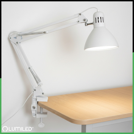Držák stolní lampy Stolní klip Klip bílý Lumiled