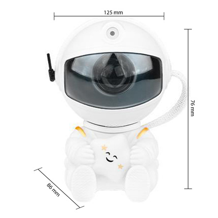 Dětská dekorativní noční lampa Astronaut s hvězdou LED 5W RGB 170° vypínač Bílá Masterled