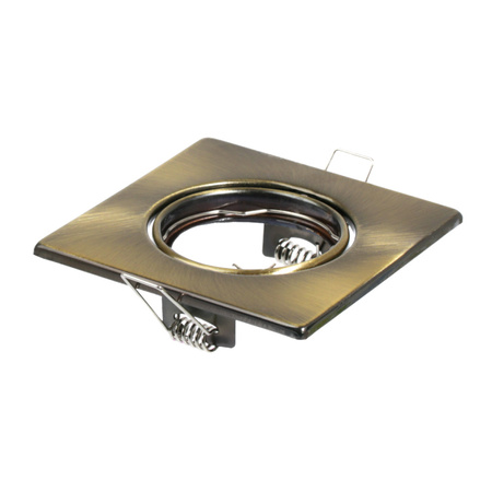 3x OPIN GOLDLUX pohyblivá halogenová žárovka. hranatá. kov. patina. MR16 GU10