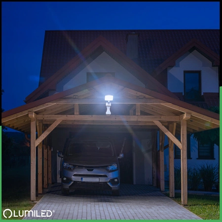 LED Reflektor snímač pohybu 20W, 1800lm 6500K IP44 Černá ZUNA2 LUMILED