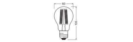 LED žárovka A60 E27 7,2W = 100W 1521lm 2700K Warm Dimmable 300° CLASS A Filament Ultra Efficient Ledvance