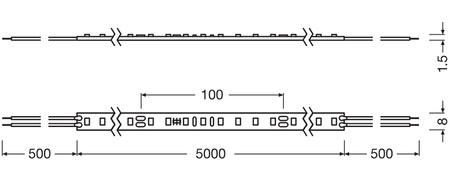 LED pásek 24V 40W 350LED teplá bílá 5m Ledvance