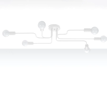 Stropní svítidlo HECTOR 6xE27 Lustr bílý Industrial SOLLUX