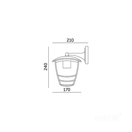 Venkovní nástěnné svítidlo E27 IP54 černé Tevio Kobi