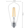 Edison E27 ST64 LED žárovka 4.3W = 40W 470lm 2700K Teplá bílá vlákno PHILIPS