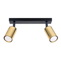 WINX 2xGU10 Reflector Spotlight Moving Black-Gold Moderní SOLLUX
