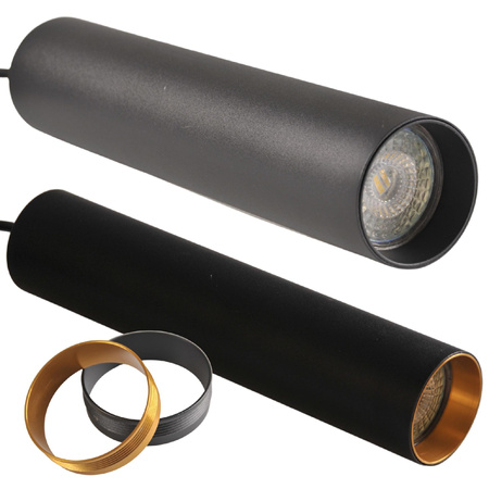 Sada přípojnic 1-fázová lišta + 3x reflektor GU10 černý MARIBEL Sanico Goldlux