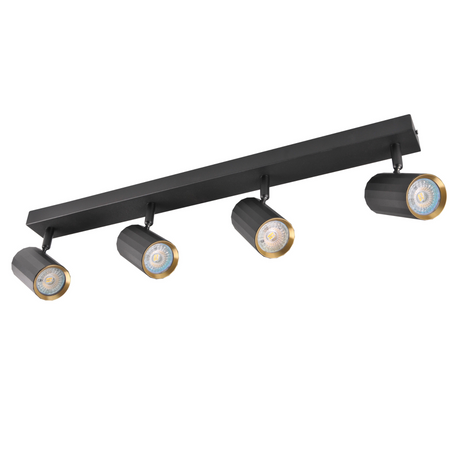 Nástěnné a stropní bodové svítidlo 4x GU10 Black Gold NICEA Sanico Goldlux