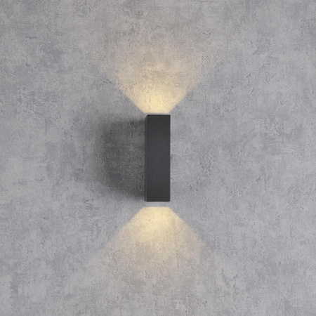 LED nástěnná elevace grafitová horní/spodní část 2x2.5W 4000K neutrální bílá ORLEAN GOLDLUX (Polux)