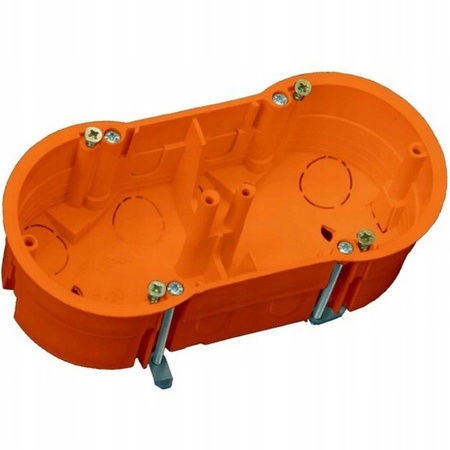 Hluboká elektroinstalační krabice pro sádrokartonové desky 2x60 se šrouby PAWBOL